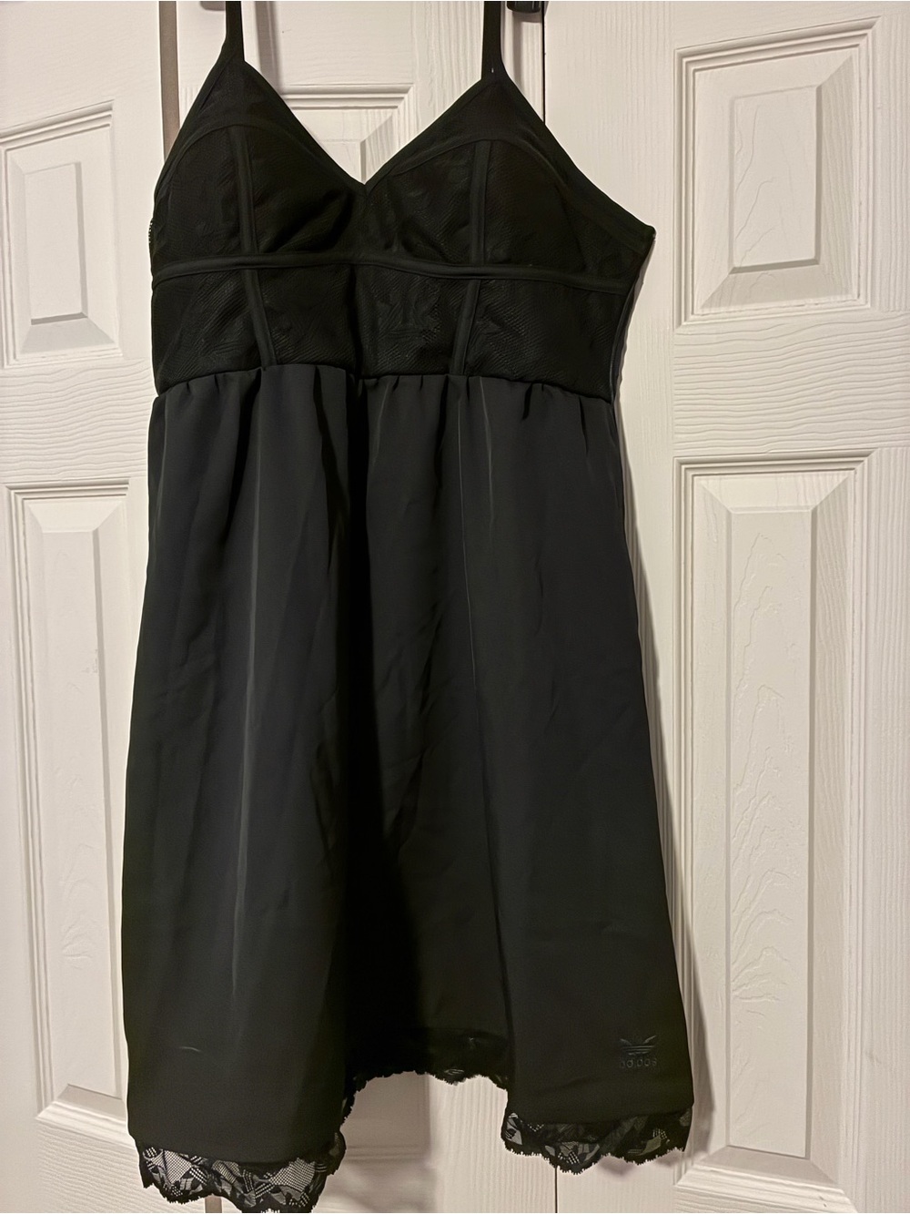 adidas Black Lace-Trim Slip Dress